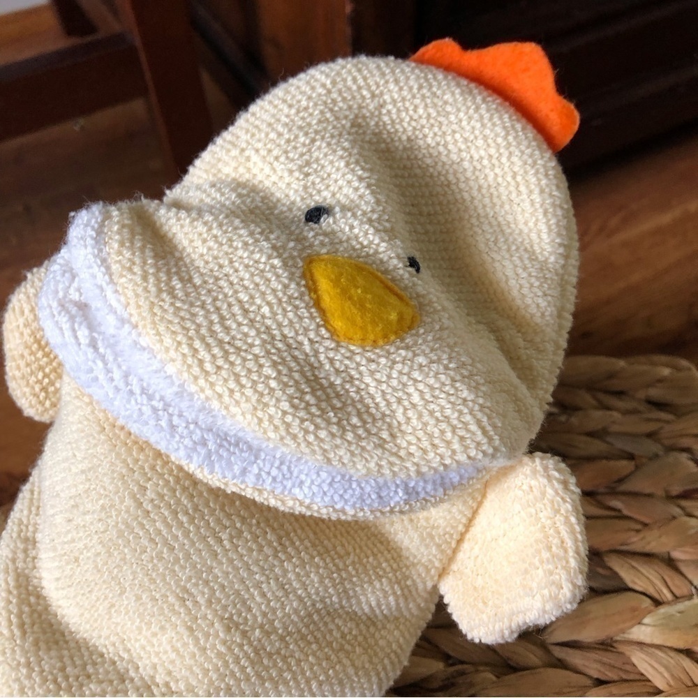 Kids duck washcloth puppet